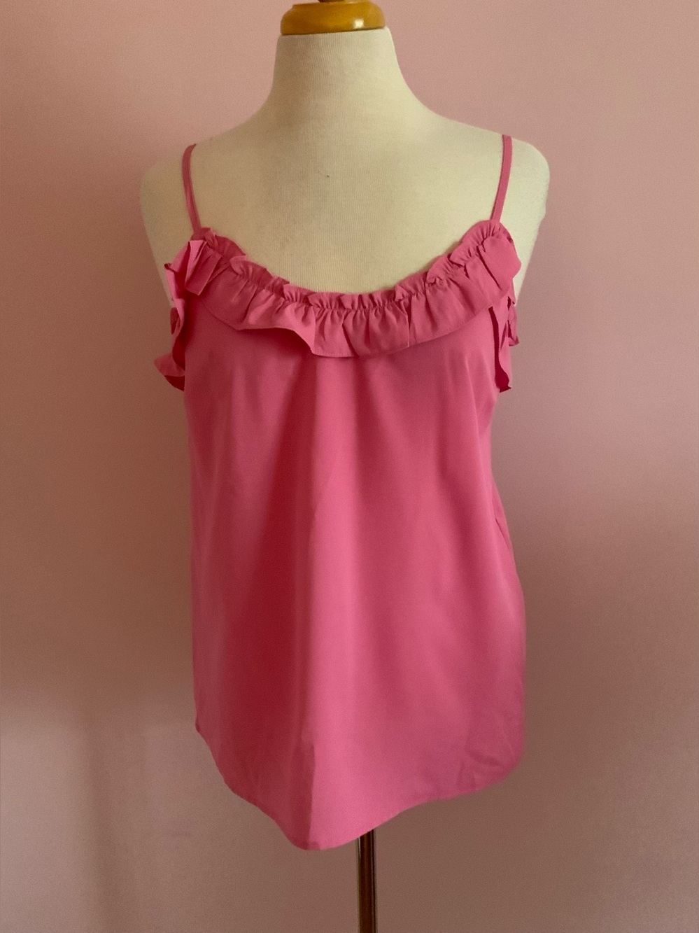 Women’s Pink Ruffle Cami Tank Top